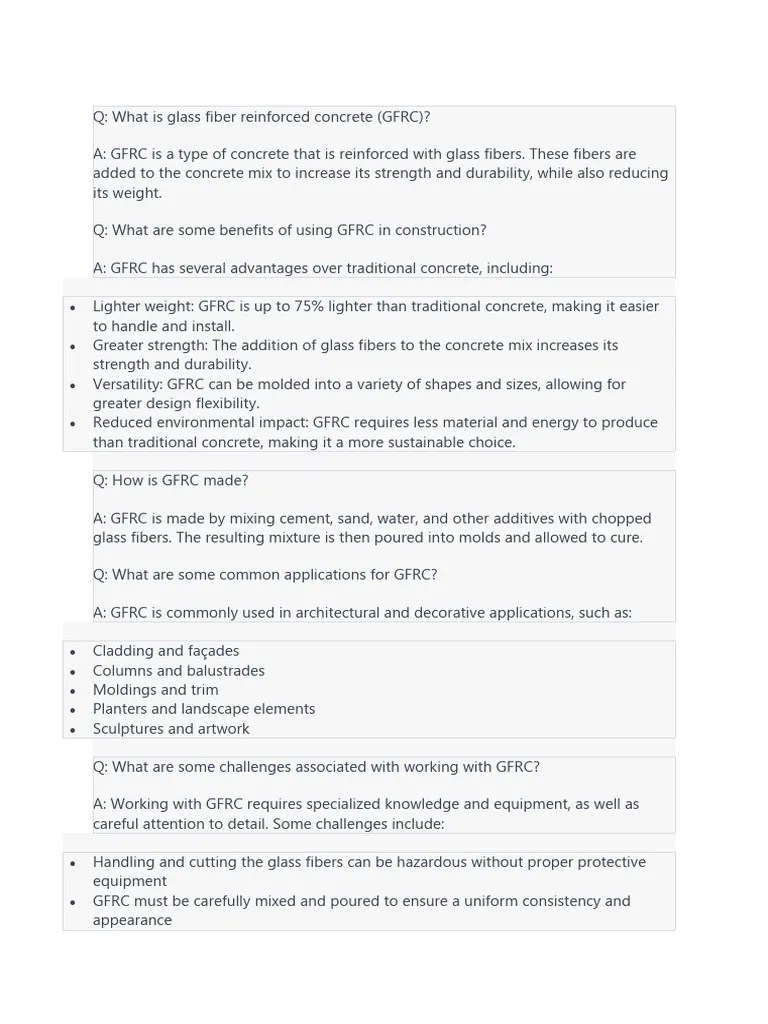 GFRC Basic | PDF | Concrete | Reinforced Concrete