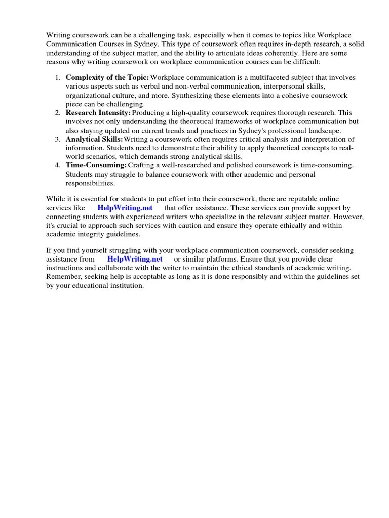 Workplace Communication Courses Sydney | PDF | Communication ...