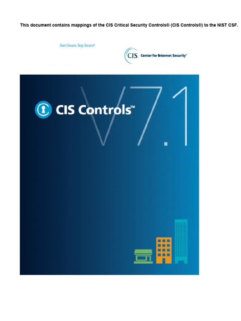 CIS Controls V7.1 Mapping To NIST CSF | Download Free PDF | Computer Network | Computer Security