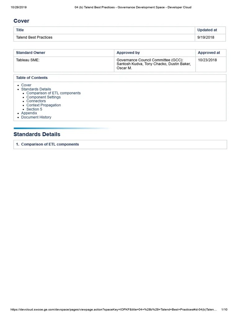 Talend Best Practices | PDF | Databases | Computer File