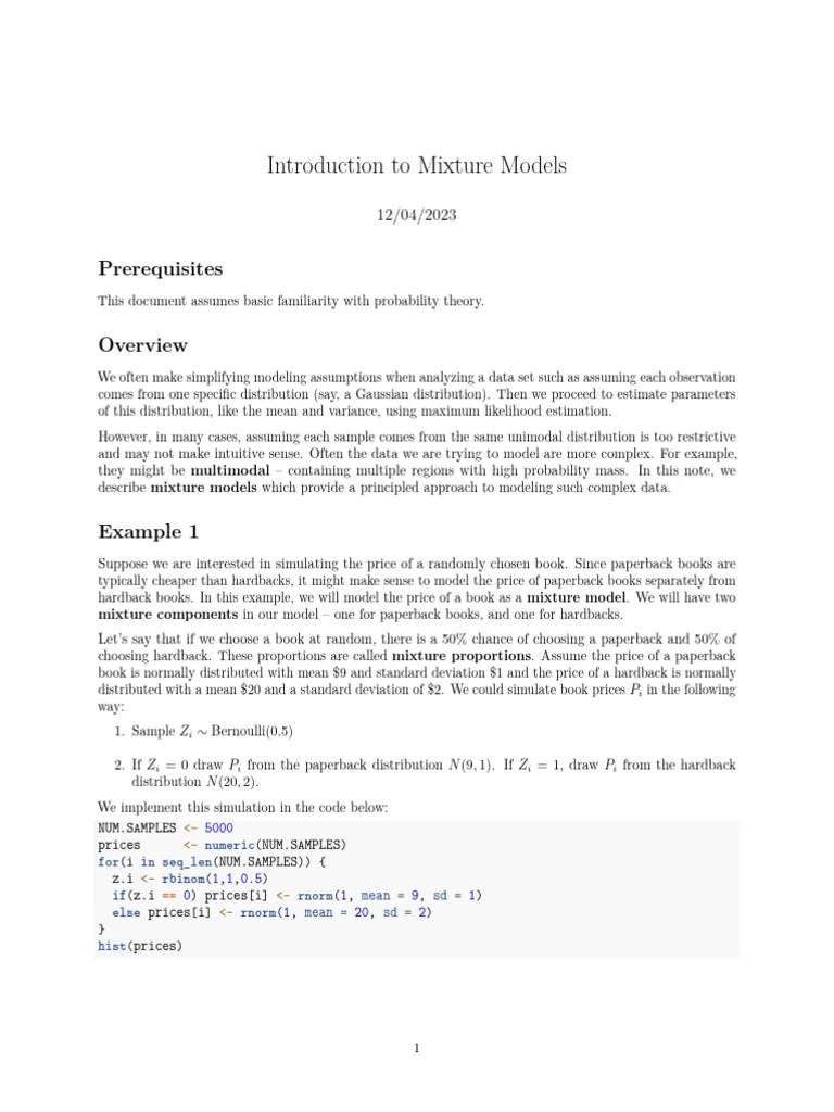 Intro To Mixture Models | PDF | Normal Distribution | Statistics