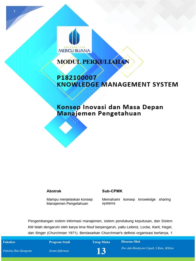 Modul 13 Knowledge Management System | PDF