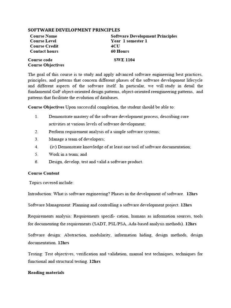 Software Development Principles | PDF