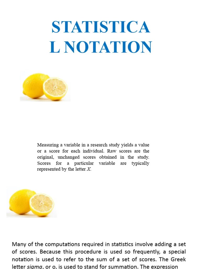 5 Statistical Notation And Frequency Table | Download Free PDF | Summation | Multiplication