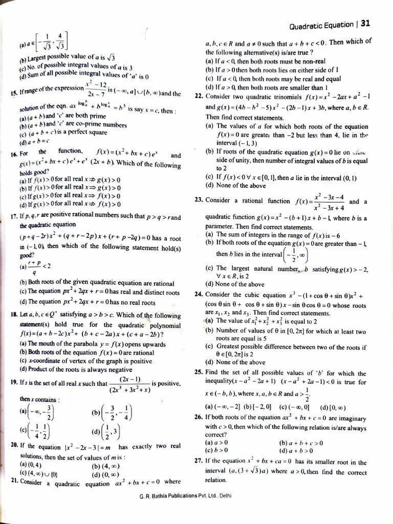 Quadratic Equation | PDF | Equations | Quadratic Equation