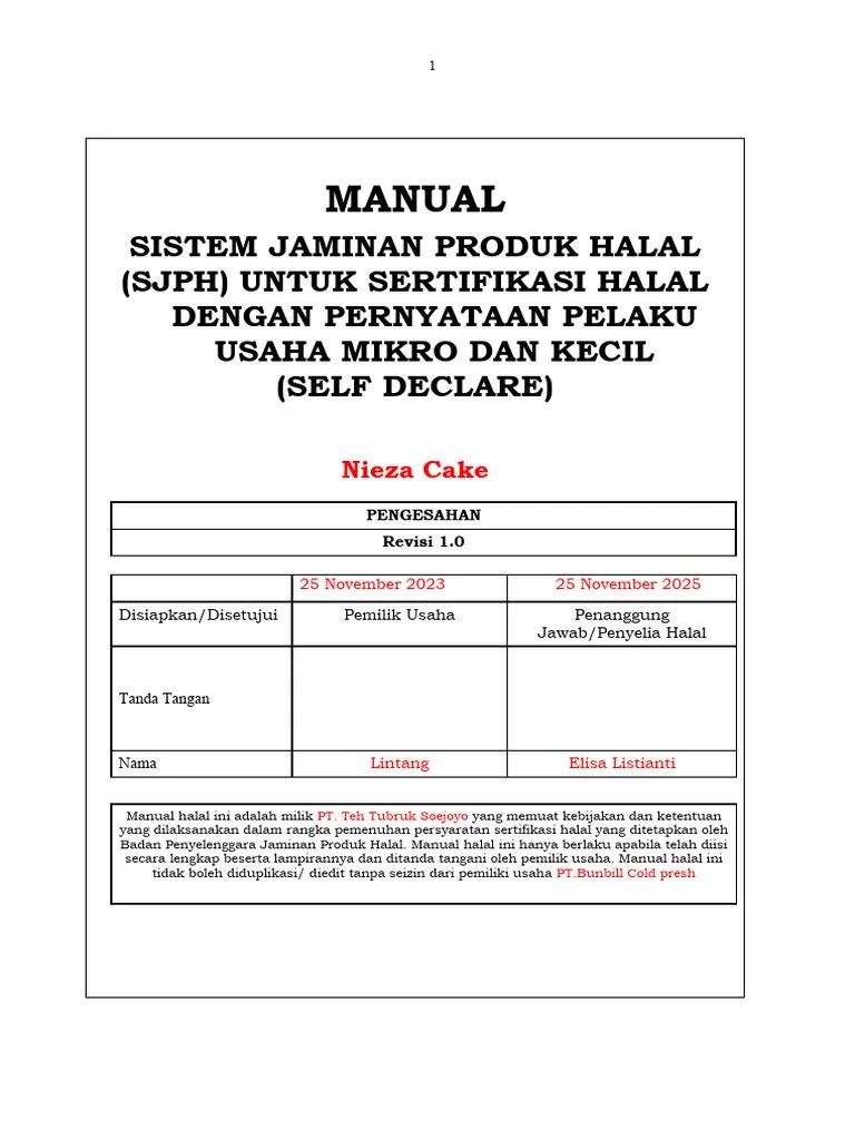 SJPH Self Declare - Format | PDF | Bisnis