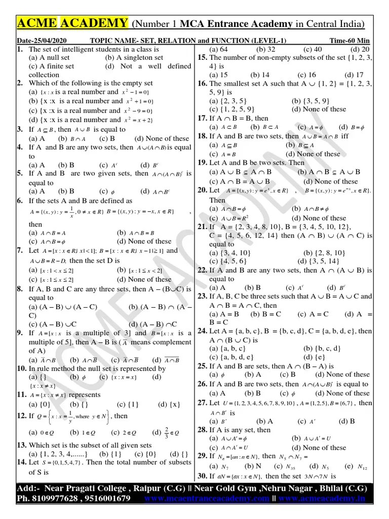Set, Relation, Function (Level 1) - Bi8k3ywqsubz3p79x4cz | Download ...