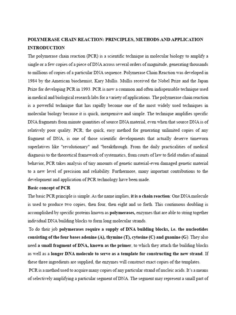 Polymerase Chain Reaction | PDF | Polymerase Chain Reaction | Real Time ...