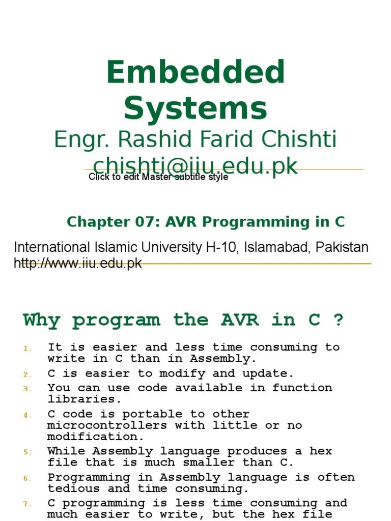 Ch07 AVR Programming In C | PDF | C (Programming Language) | Input/Output
