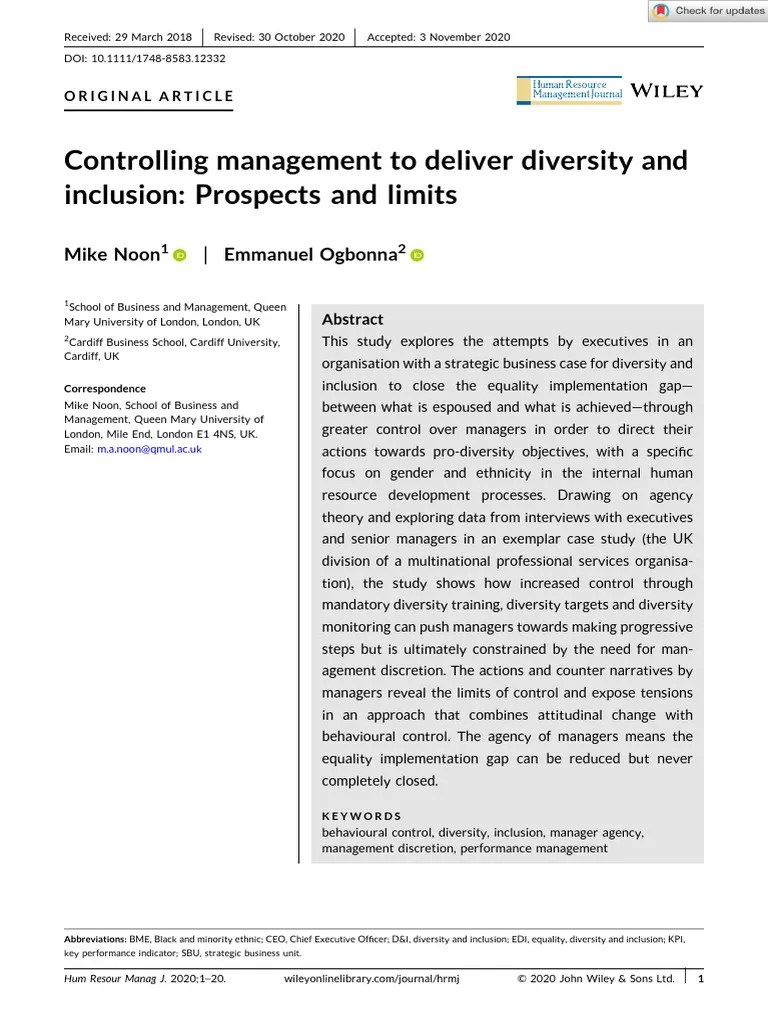 Diversity And Inclusion | PDF | Diversity (Business) | Cognition