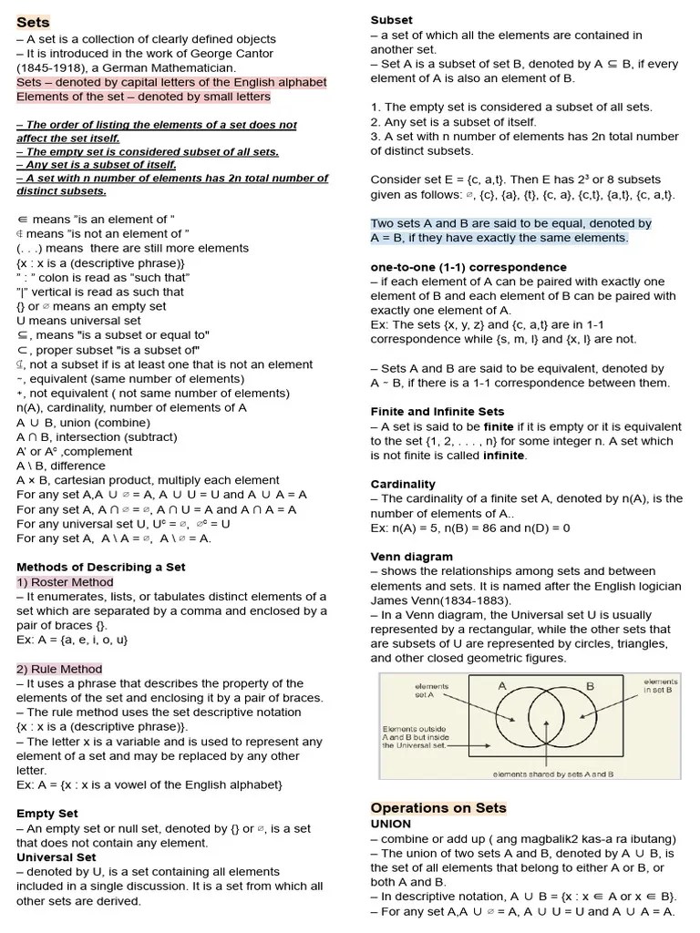 Math Lec 1 | PDF | Set (Mathematics) | Fractal
