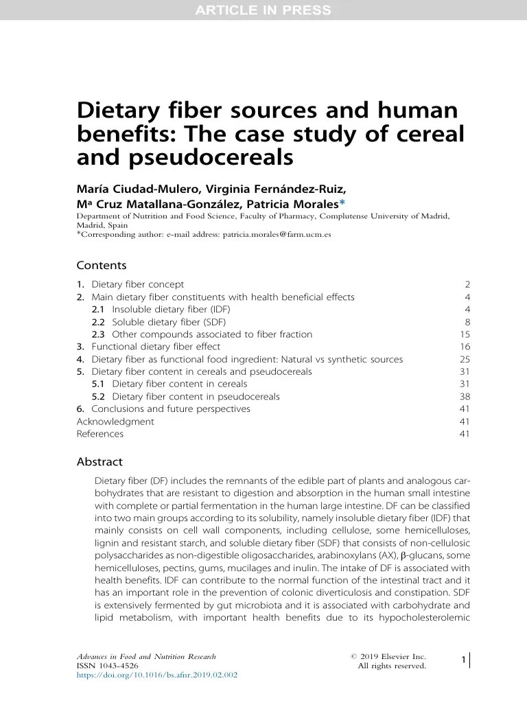 Dietary Fiber | PDF | Dietary Fiber | Diet & Nutrition