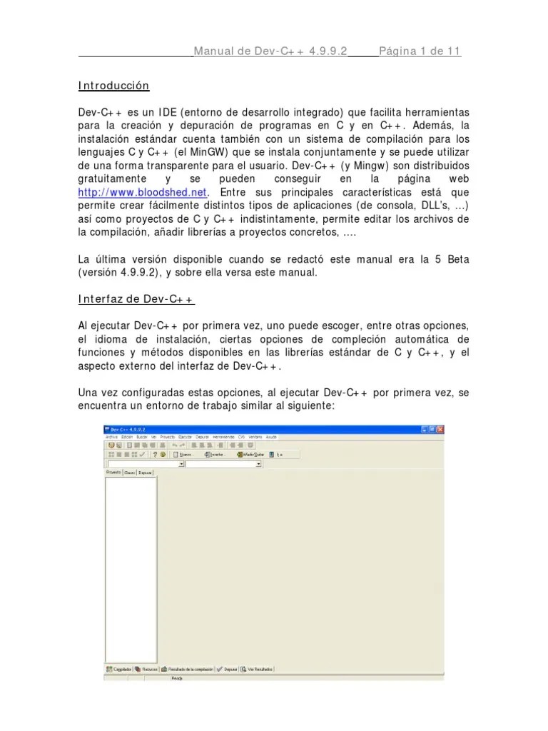 Introducción A Dev-C++ IDE | PDF | C ++ | Entorno De Desarrollo Integrado