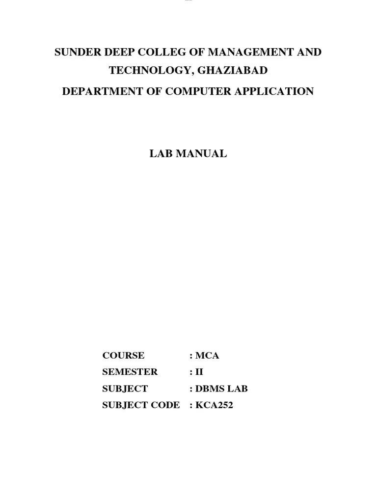 Dbms Lab Manual | PDF | Relational Database | Pl/Sql