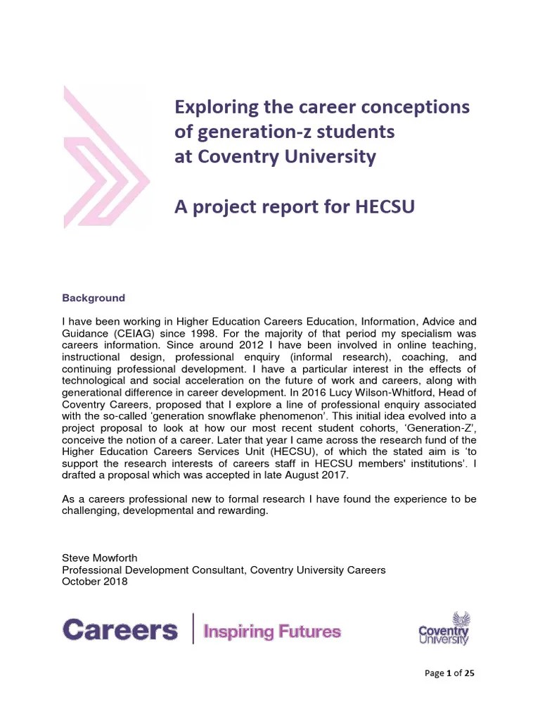 Career Aspirations Of Generation Z A Systematic Literature Review | PDF | Millennials | Knowledge