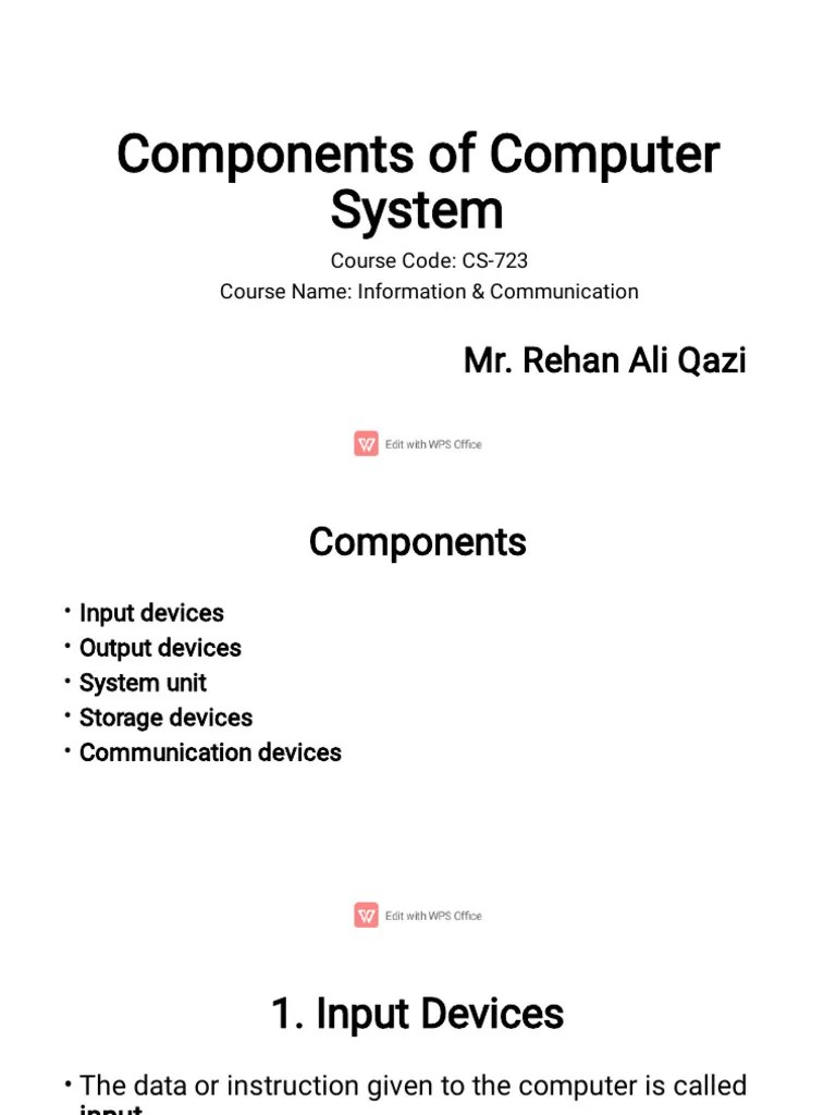 Components Of Computer System 8 | PDF | Random Access Memory | Read ...