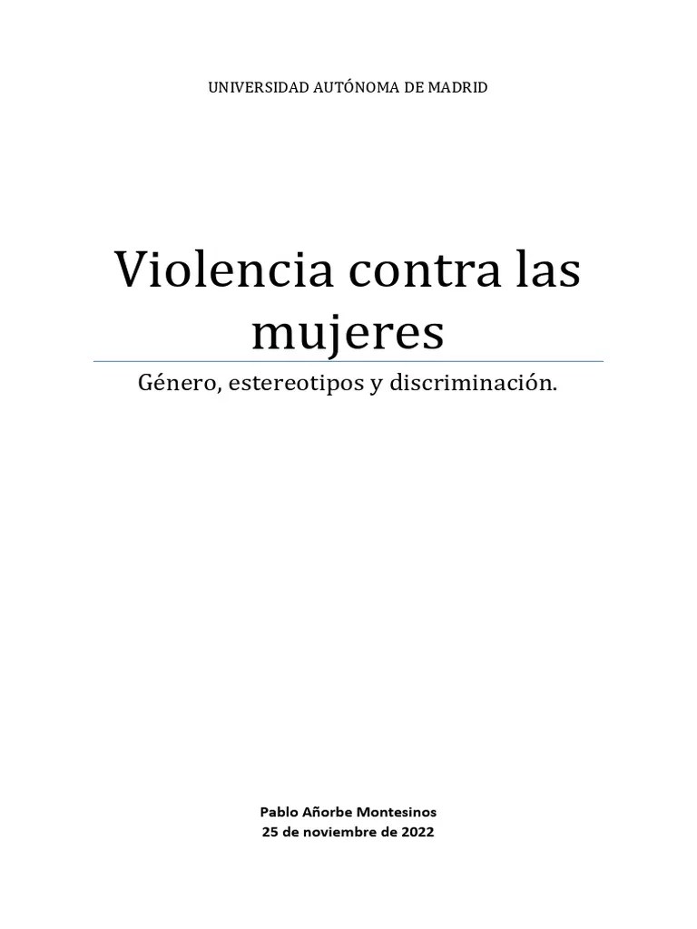 Violencia Contra Las Mujeres | Descargar Gratis PDF | La Violencia ...