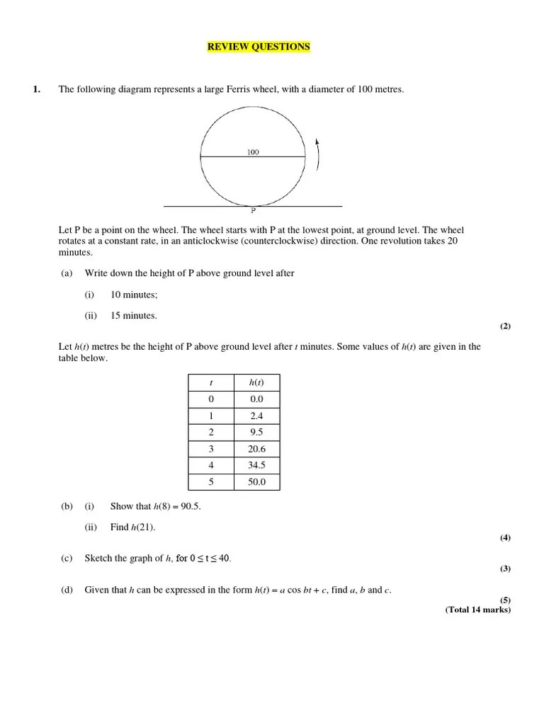 Trigonometric Functions Review 2 | PDF | Geometry | Mathematical Concepts