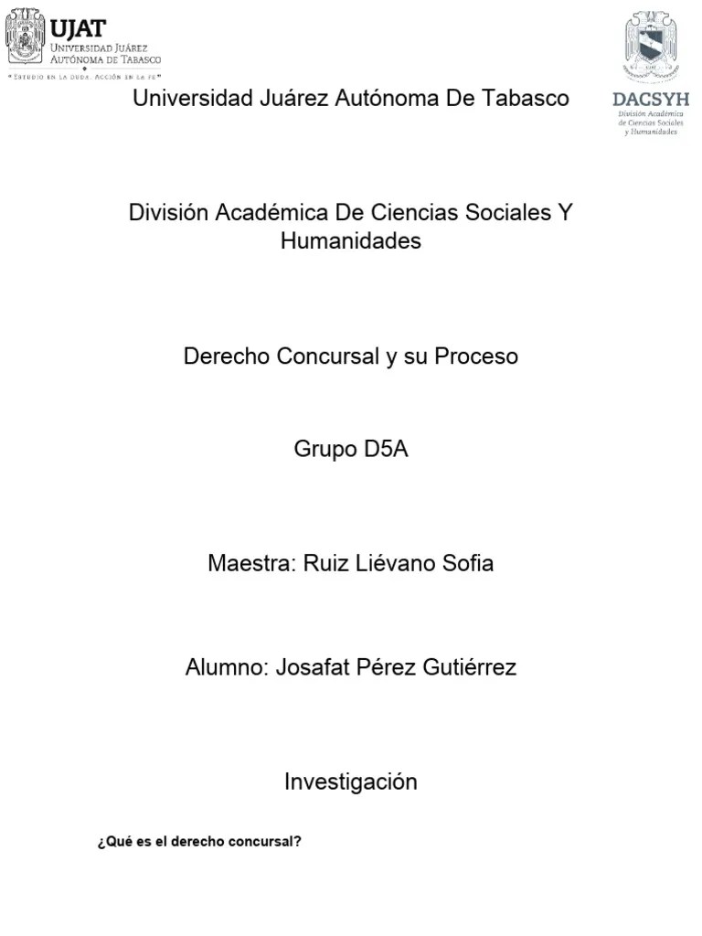 Investigacion Derecho Concursal | PDF | Liquidación | Bancarrota