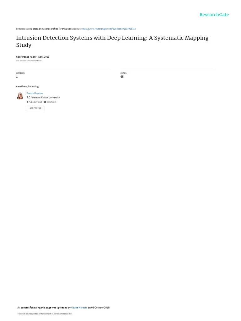 Intrusion Detection Systems With Deep Learning: A Systematic Mapping Study | PDF | Artificial ...