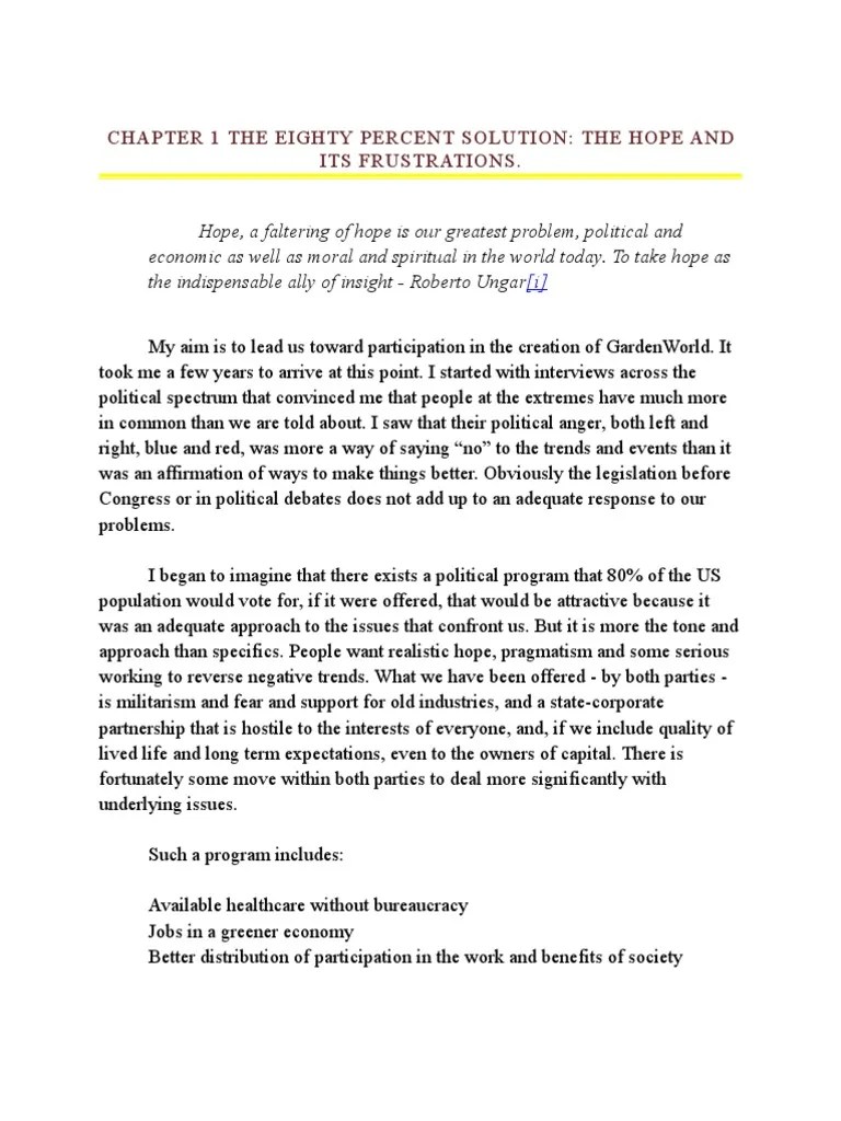 Chapter 1 The Eighty Percent Solution | PDF | Wealth | Hillary Clinton