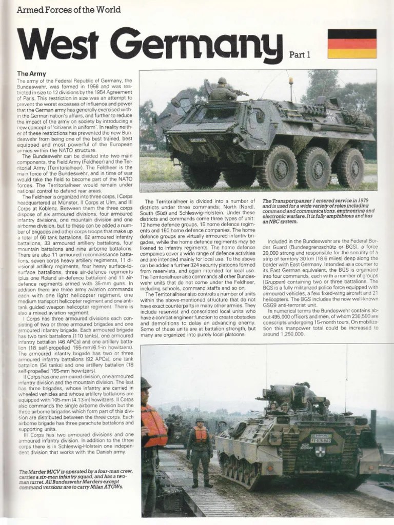 AFW - Germany West Part 1 - Army | PDF