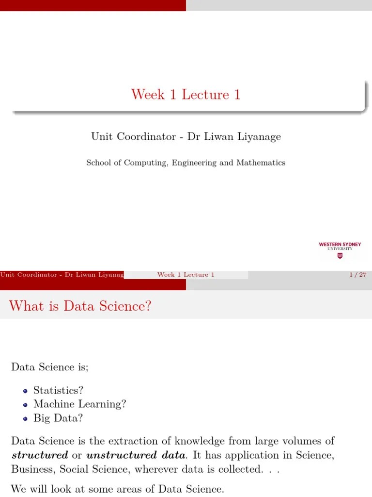 Week 1 Lecture 1 New | Download Free PDF | Regression Analysis ...