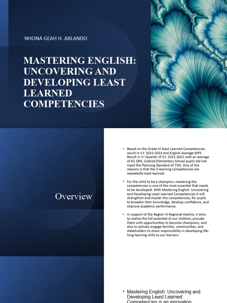 Mastering English: Developing Least Learned Competencies | PDF
