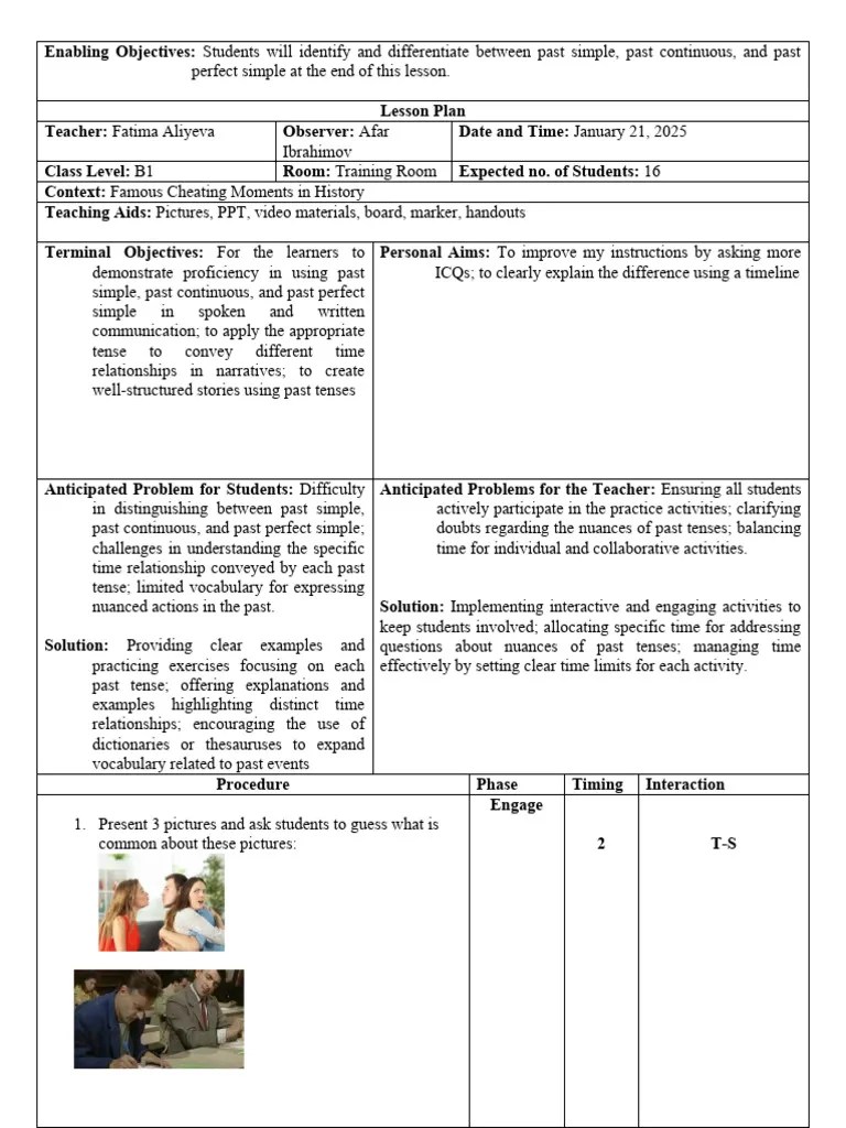 Lesson Plan - Fatima Aliyeva | PDF | Lesson Plan | Cognitive Science