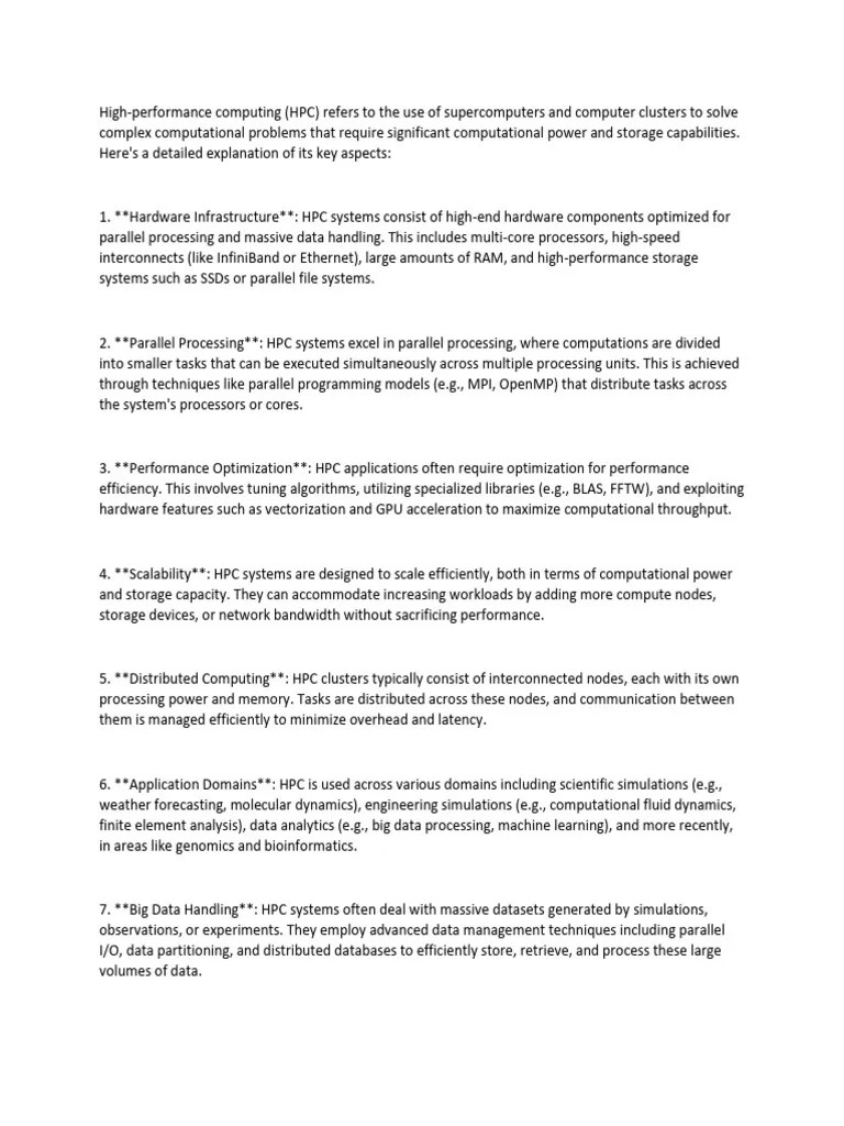 High Performance Computing | PDF | Supercomputer | Parallel Computing