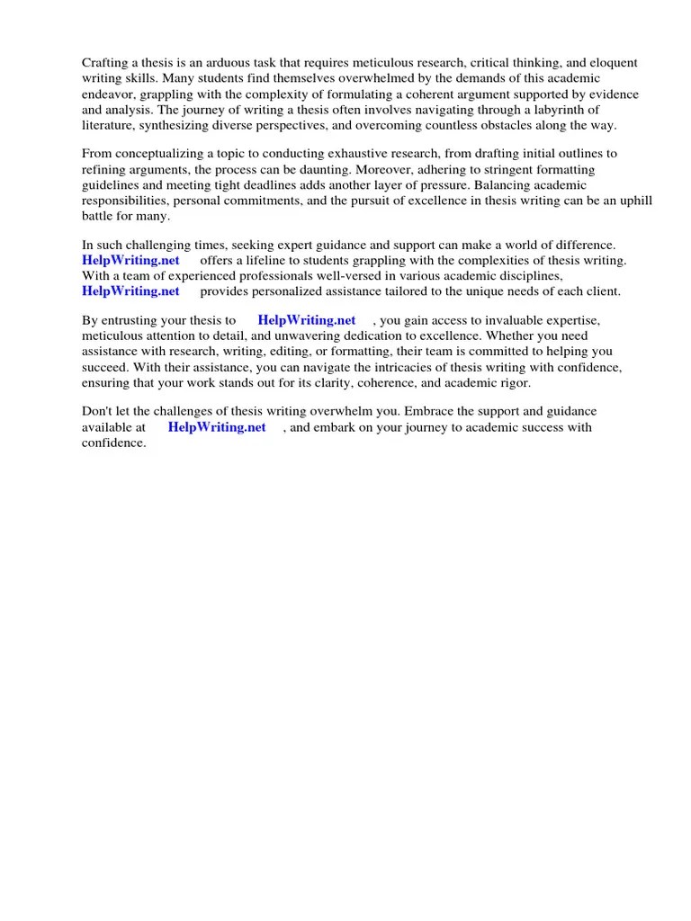 Thesis Intro Paragraph | PDF | Essays | Thesis