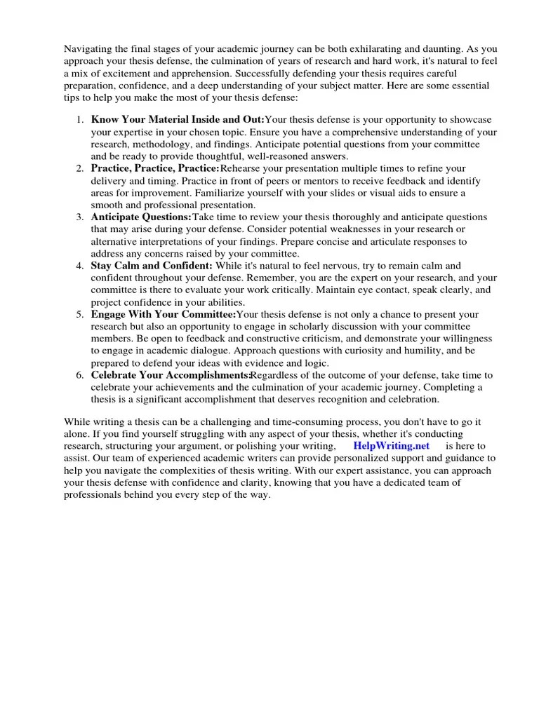 What To Do During Thesis Defense | PDF | Thesis