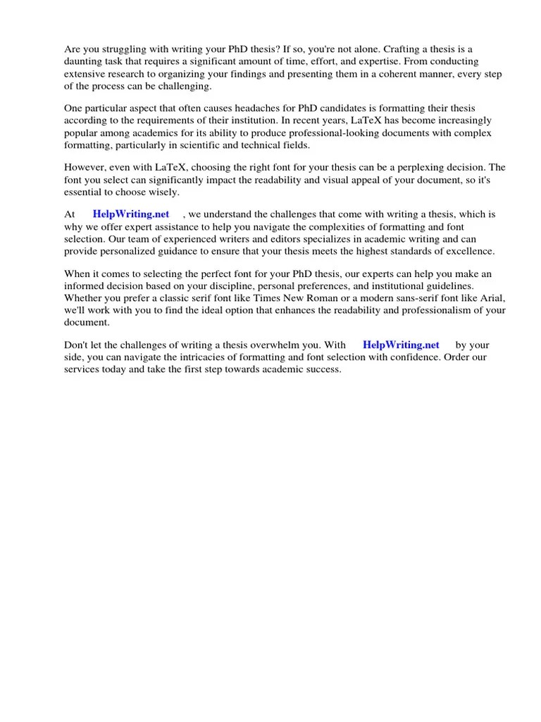 PHD Thesis Latex Font | PDF