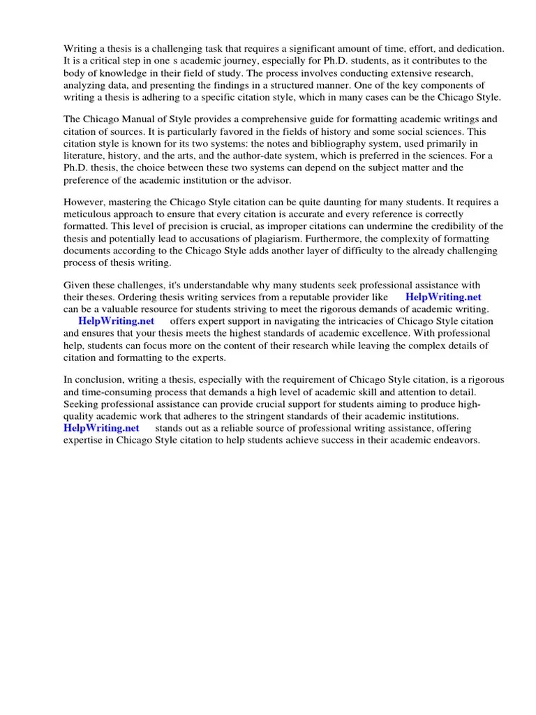 Chicago Style Citation PHD Thesis | PDF | Citation | Thesis