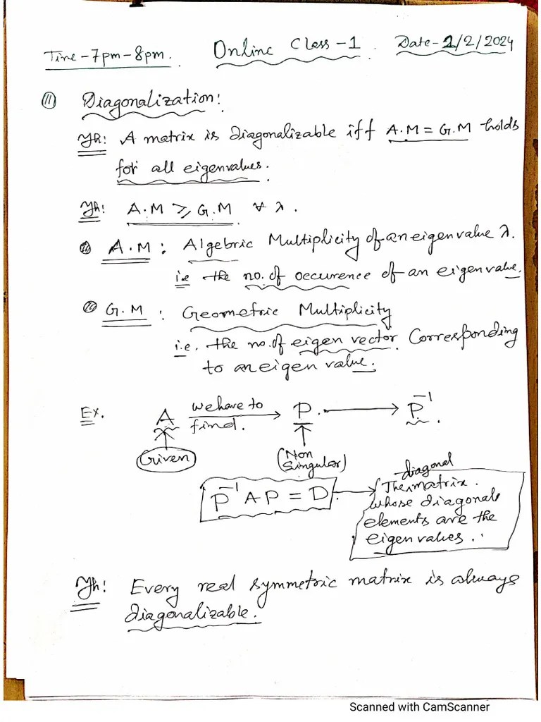 Diagonalization | PDF