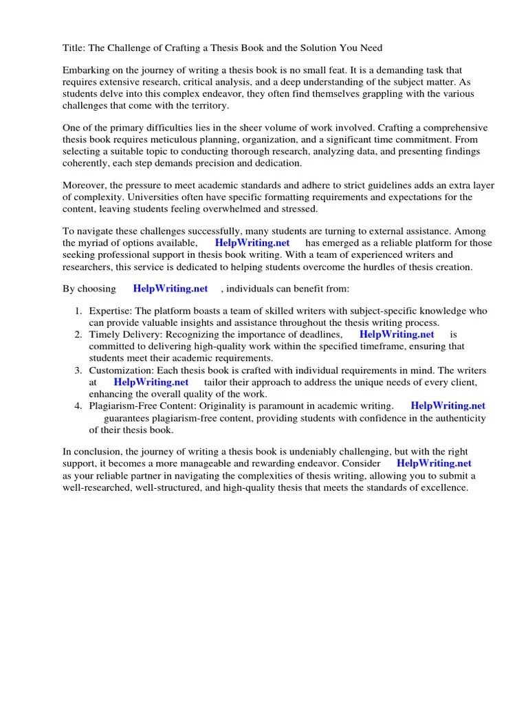 Write Thesis Book | PDF | Thesis | Books