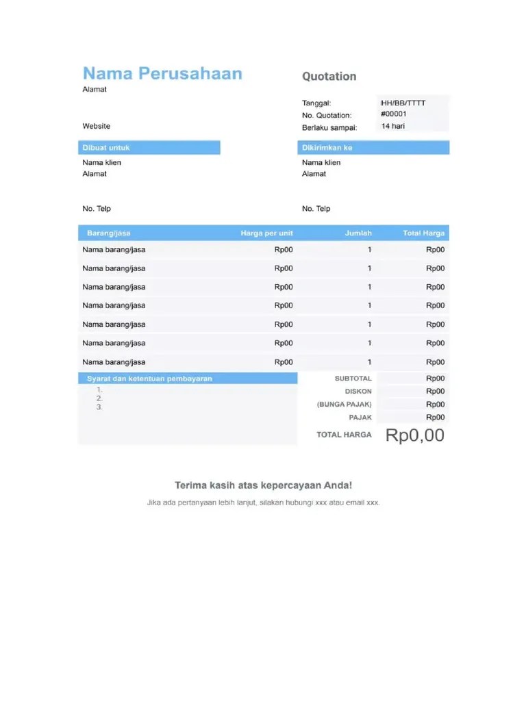 Contoh Quotation | PDF