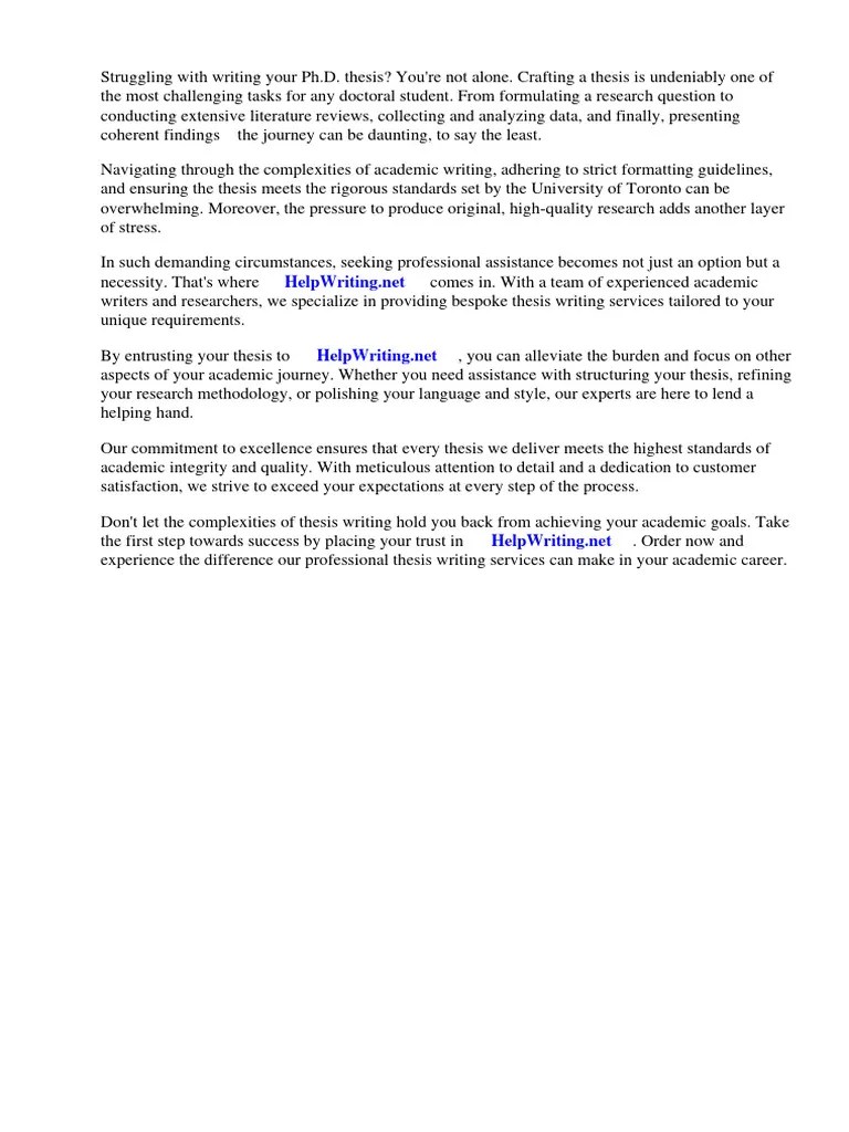 University Of Toronto PHD Thesis Library | PDF | Thesis | Doctor Of Philosophy