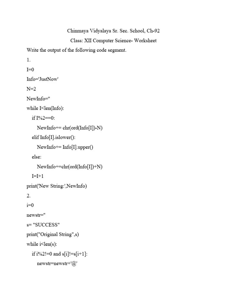 Python String Test (CS) | PDF | Computer Programming | Computing