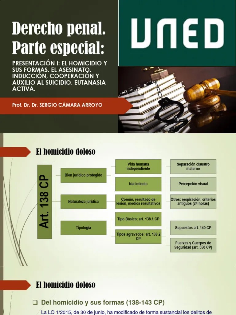 Lección 1 - El Homicidio Y Sus Formas | PDF | Intención (Derecho Penal ...