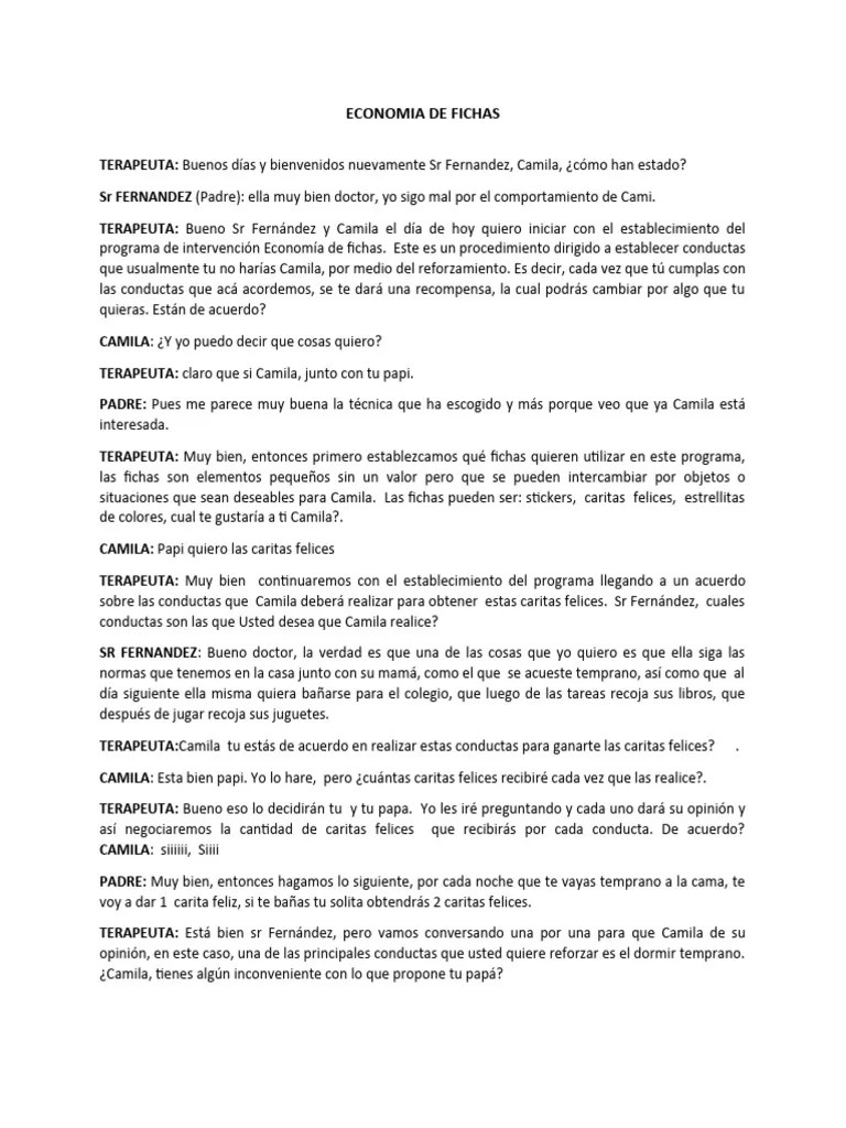 ECONOMIA DE FICHAS Técnicas De Intervención II-16 | PDF