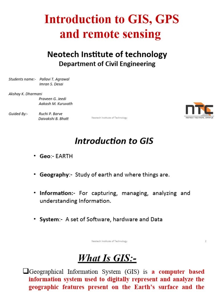 Introduction To GIS, GPS And Remote Sensing | PDF | Geographic ...