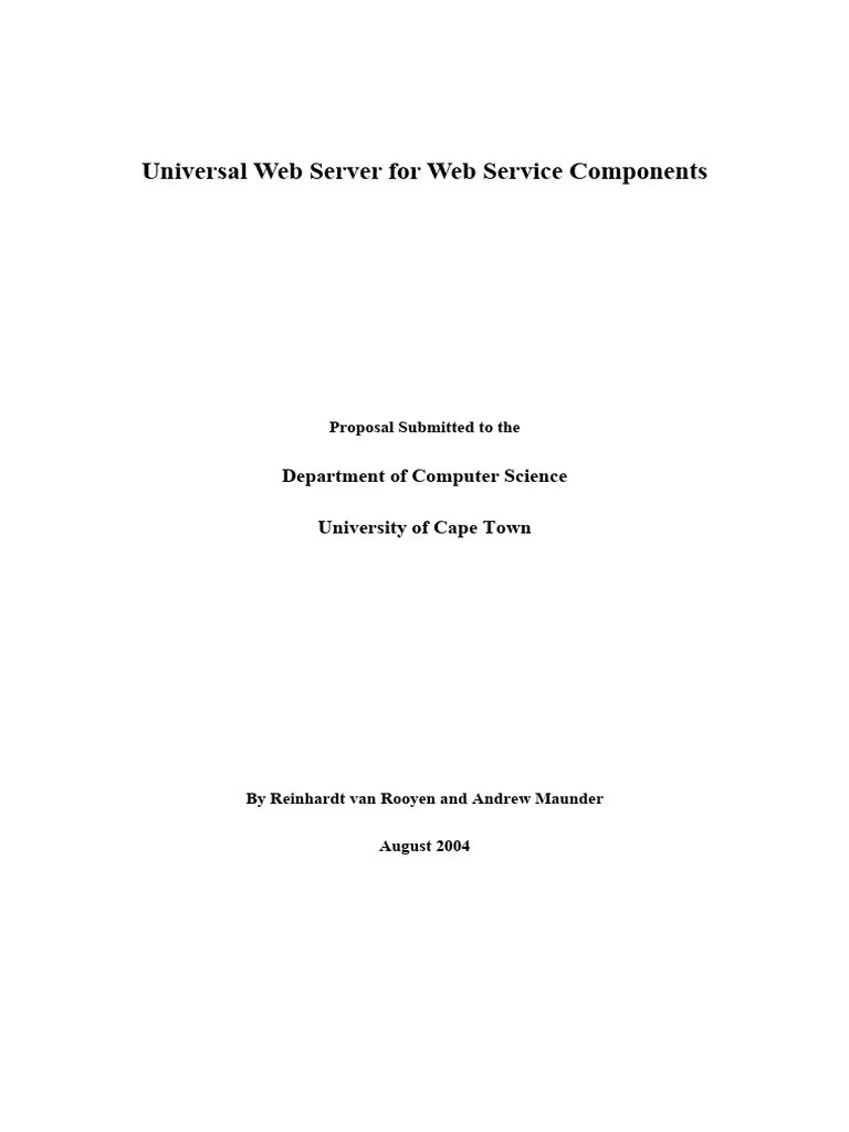 Universal Web Server For Web Service Components | PDF | Networking ...