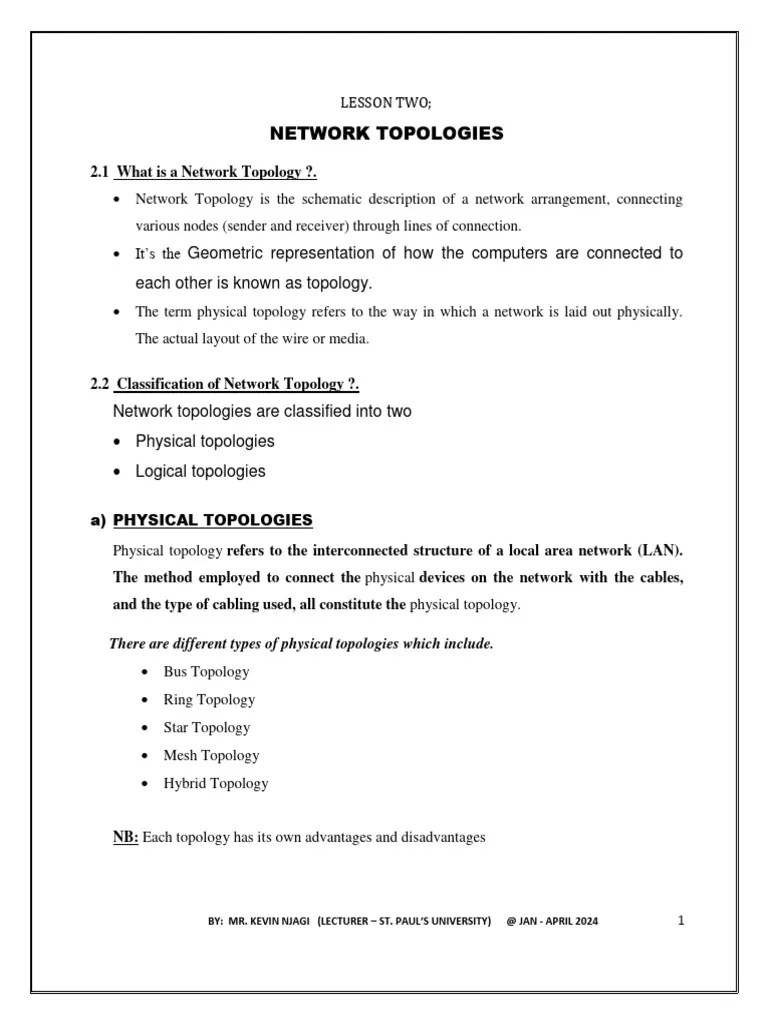Lesson 2 Network Topology | PDF
