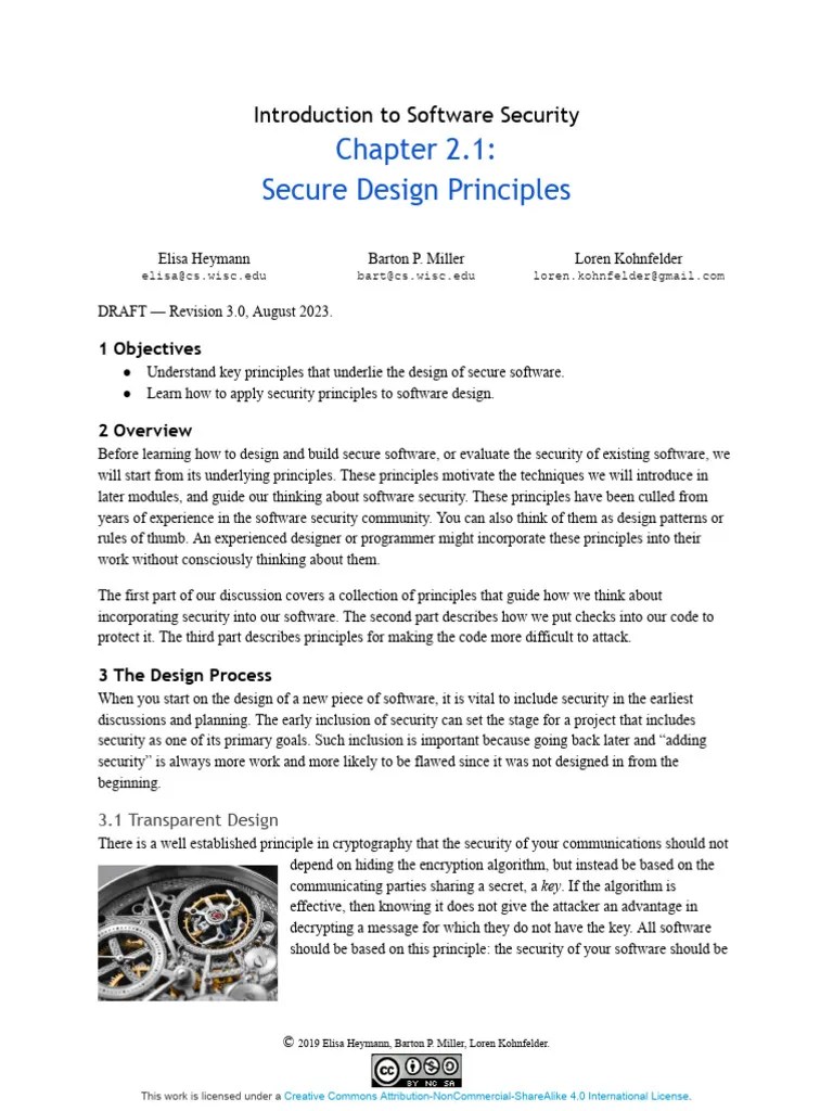 2 1-SecureDesignPrinciples | PDF | Networking | Internet & Web