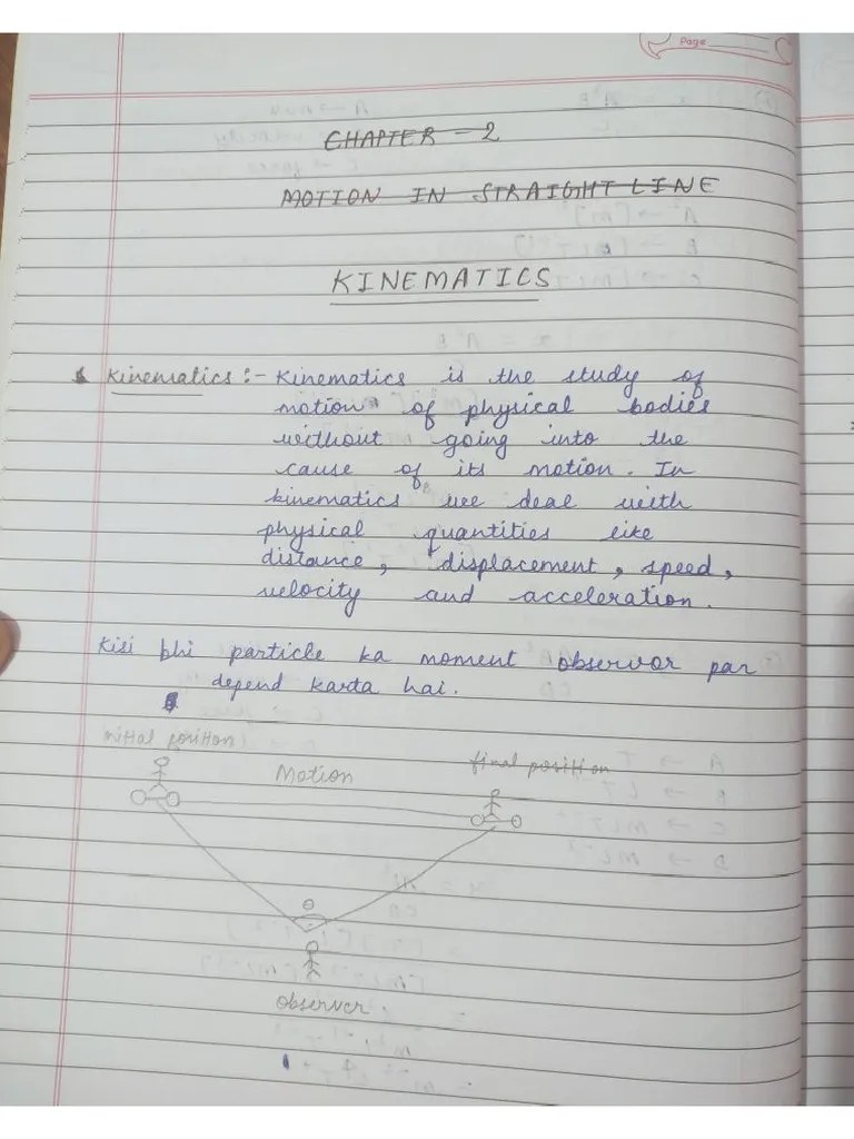 CH2 MOTION IN STRAIGHT LINE Physics | PDF
