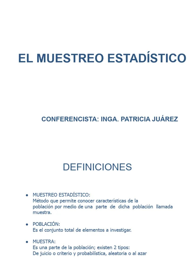 Muestreo Estadístico | PDF | Muestreo (Estadísticas) | Teoría De La ...