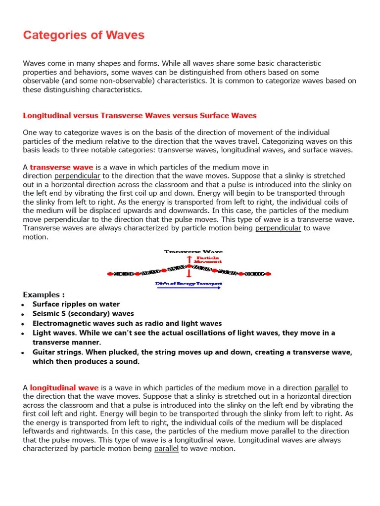 Categories Of Waves | PDF