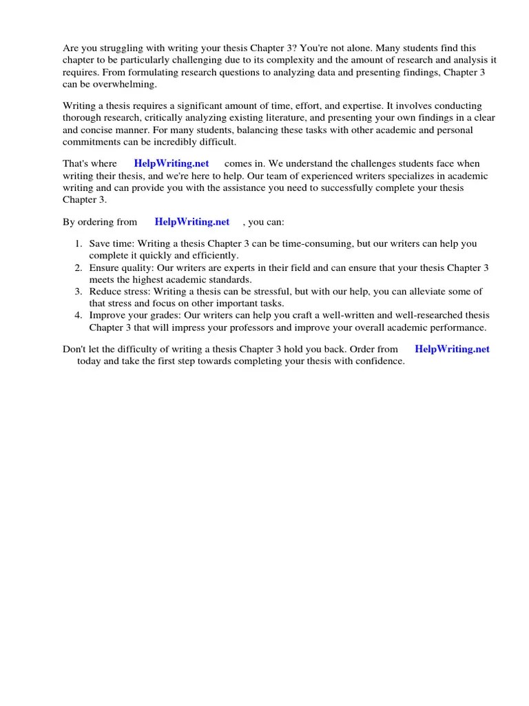 Thesis Chapter 3 Guide | PDF | Thesis