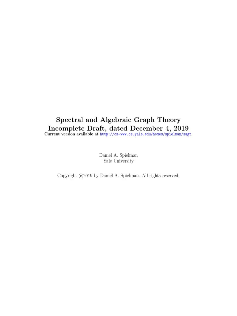 Spectral And Algebraic Graph Theory | PDF | Eigenvalues And ...